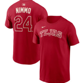 Men's Texas Rangers #24 Brandon Nimmo Red 2026 City Connect Name & Number T-Shirt