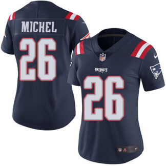 Nike New England Patriots #26 Sony Michel Navy Blue Women’s Stitched NFL Limited Rush Jersey