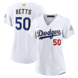 Mookie Betts Los Angeles Dodgers Nike Women's 2026 Gold Collection Stadium Jersey - White