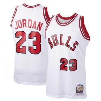 Men's Chicago Bulls Michael Jordan #23 Throwback White 1984-85 Hardwood Classics Player Jersey