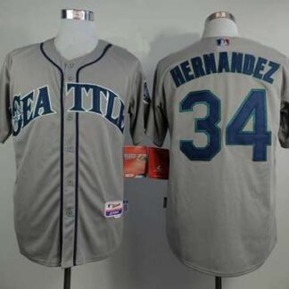 Men's Seattle Mariners #34 Felix Hernandez Gray Jersey