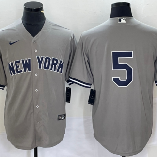 Men's New York Yankees #5 Joe DiMaggio Grey Cool Base Stitched Baseball Jersey