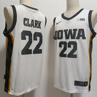 Men's Iowa Hawkeyes #22 Caitlin Clark White Stitched Football Jersey