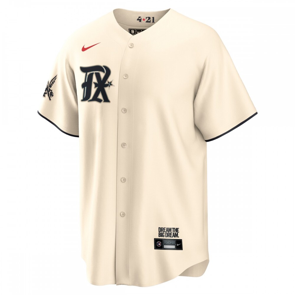 Marcus Semien Texas Rangers Nike 2023 City Connect Replica Player Jersey - Cream - Image 2