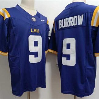 Men's LSU Tigers #9 Joe Burreaux Purple 2023 Stitched Football Jersey