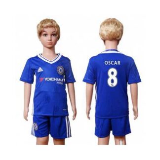 Chelsea #8 Oscar Blue Home Kid Soccer Club Jersey