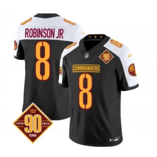 Men's Washington Commanders #8 Brian Robinson Black/White 2023 F.U.S.E. 90th AnniversaryVapor Limited Stitched Foot...
