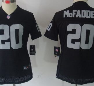 Women's Nike Limited Oakland Raiders #20 Darren McFadden Black Jerseys