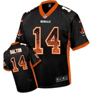 Nike Cincinnati Bengals #14 Andy Dalton Black Team Color Men’s Stitched NFL Elite Drift Fashion Jersey