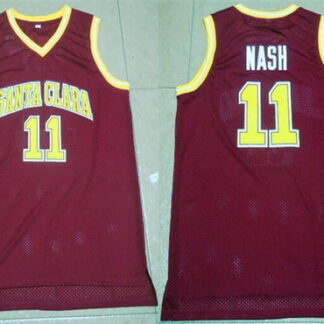 Men's Santa Clara University #11 Steve Nash Red College Basketball Swingman Jersey