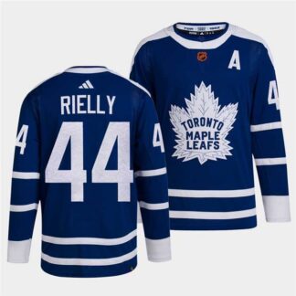 Men's Toronto Maple Leafs Black #44 Morgan Rielly Blue 2022 Reverse Retro Stitched Jersey Dzhi