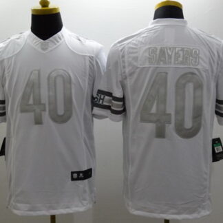 Nike Chicago Bears #40 Gale Sayers Platinum White Limited Jersey