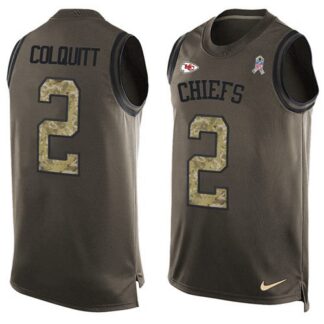 Nike Kansas City Chiefs #2 Dustin Colquitt Green Men’s Stitched NFL Limited Salute To Service Tank Top Jersey