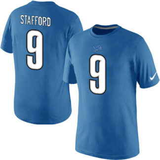 Men Nike Detroit Lions 9 Matthew Stafford Pride Name x26 Number T-Shirt Blue