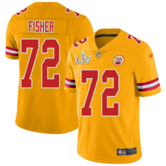 Nike Kansas City Chiefs #72 Eric Fisher Gold Men’s Super Bowl LV Bound Stitched NFL Limited Inverted Legend Jersey