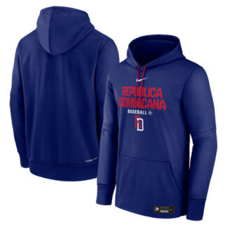Men's Dominican Republic Baseball Royal 2026 World Baseball Classic Collection Dri-FIT Long Sleeve Hooded T-Shirt B1ZF