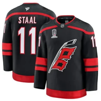 Youth Carolina Hurricanes #11 Jordan Staal Black 2026 Stanley Cup Champions Home Premium Patch Jersey