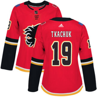 Adidas Calgary Flames #19 Matthew Tkachuk Red Home Authentic Women’s Stitched NHL Jersey