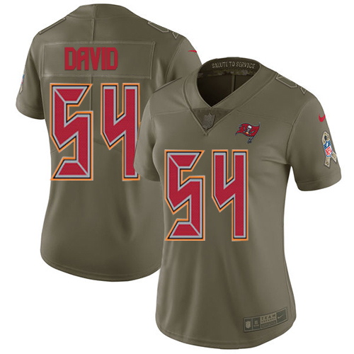 Nike Tampa Bay Buccaneers #54 Lavonte David Olive Women’s Stitched NFL Limited 2017 Salute to Service Jersey