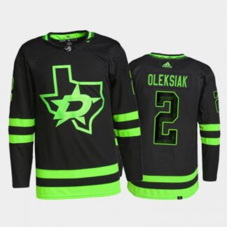 Adidas Dallas Stars #2 Jamie Oleksiak Men’s 2021-22 Alternate Authentic NHL Jersey – Black Men’s