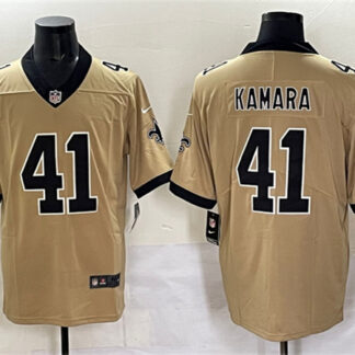 Men's New Orleans Saints #41 Alvin Kamara Gold Alternate Vapor Limited Football Stitched Jersey