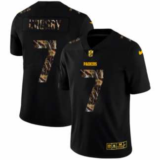 Green Bay Packers #7 Mason Crosby Men’s Black Nike Flocked Lightning Vapor Limited NFL Jersey