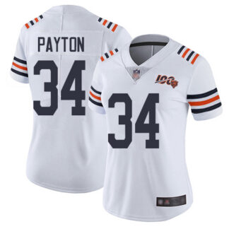 Bears #34 Walter Payton White Alternate Women's Stitched Football Vapor Untouchable Limited 100th Season Jersey