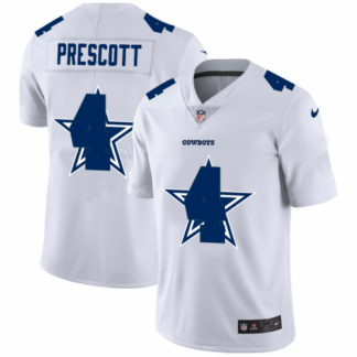 Dallas Cowboys #4 Dak Prescott White Men’s Nike Team Logo Dual Overlap Limited NFL Jersey