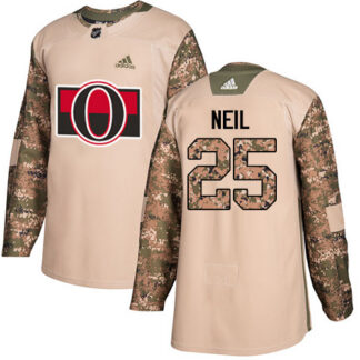 Adidas Ottawa Senators #25 Chris Neil Camo Authentic 2017 Veterans Day Stitched Youth NHL Jersey