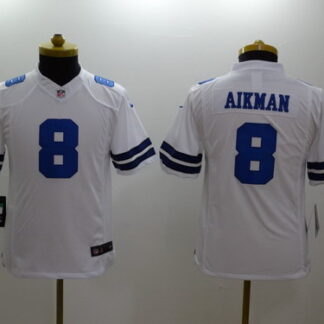Nike Dallas Cowboys #8 Troy Aikman White Limited Kids Jersey