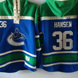 Old Time Hockey Vancouver Canucks #36 Jannik Hansen Blue Hoodie