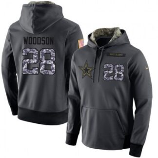 NFL Men's Dallas Cowboys #28 Darren Woodson Stitched Black Anthracite Salute to Service Player Performance Hoodie