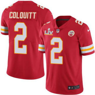 Nike Kansas City Chiefs #2 Dustin Colquitt Red Team Color Youth Super Bowl LV Bound Stitched NFL Vapor Untouchable...