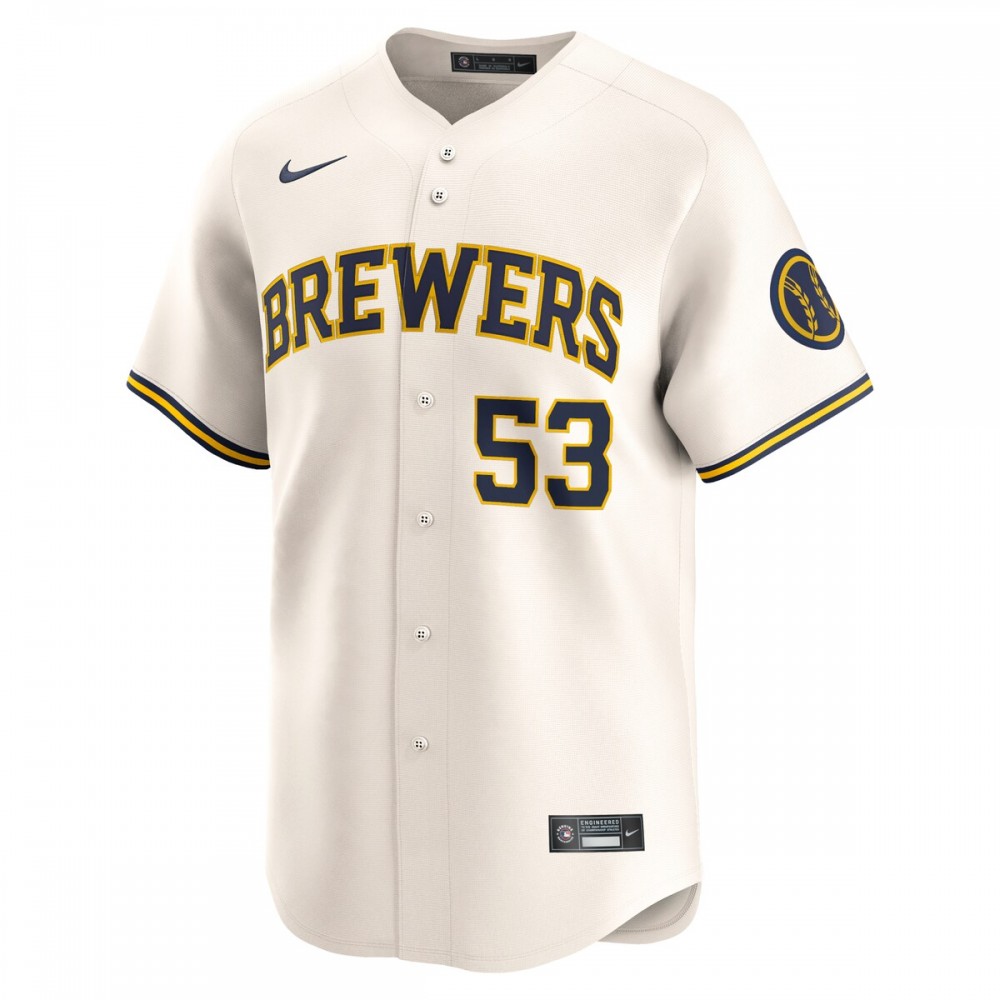 Brandon Woodruff Milwaukee Brewers Nike Home Limited Player Jersey - Cream - Image 2