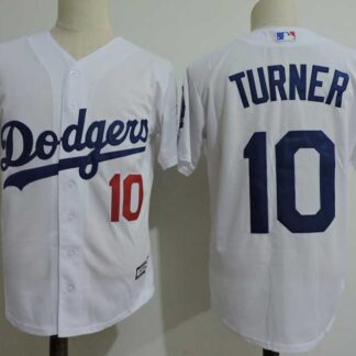 Los Angeles Dodgers #10 Justin Turner White Cool Base Stitched MLB Jerseys Dzhi