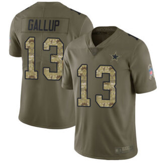 Nike Dallas Cowboys #13 Michael Gallup Olive/Camo Men’s Stitched NFL Limited 2017 Salute To Service Jersey