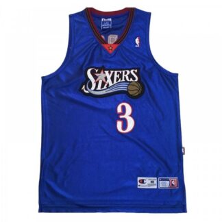 Philadelphia 76ers Allen Iverson #3 Throwback Blue Champions Jersey