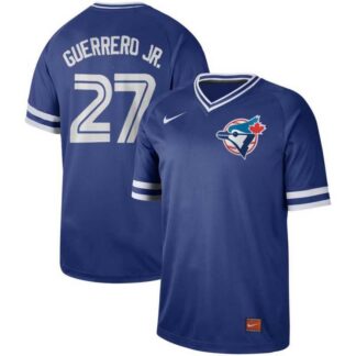 Blue Jays 27 Vladimir Guerrero Jr. Royal Throwback Jersey Dzhi