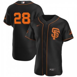 San Francisco Giants #28 Buster Posey Men’s Nike Black Alternate 2020 Authentic Player MLB Jersey