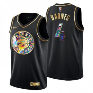 Toronto Toronto Raptors #4 Scottie Barnes Men’s Golden Edition Diamond Logo 2021/22 Swingman Jersey – Black Men’s
