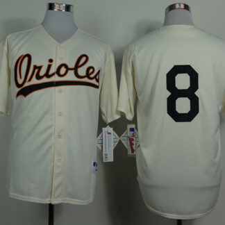 Baltimore Orioles #8 Cal Ripken Throwback 1954 Cream Jerseys