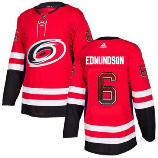 Adidas Carolina Hurricanes #6 Joel Edmundson Red Home Authentic Drift Fashion Stitched NHL Jersey