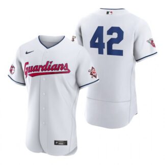 Cleveland Guardians #42 Jackie Robinson White Men’s Nike 2022 Authentic MLB Jersey Men’s