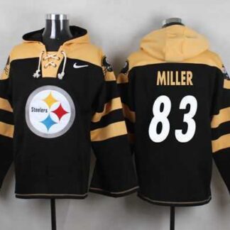 Pittsburgh Steelers #83 Heath Miller Black Player Stitched Pullover NFL Hoodie
