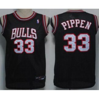 Chicago Bulls 33 Pippen Black(White Number)NBA Jerseys Cheap