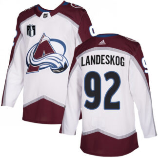 Adidas Colorado Avalanche #92 Gabriel Landeskog White Youth 2022 Stanley Cup Final Patch Road Authentic Stitched NH...