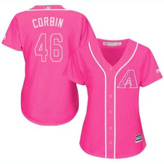 Glued Women's Arizona Diamondbacks #46 Patrick Corbin Pink New Cool Base Jersey WEM