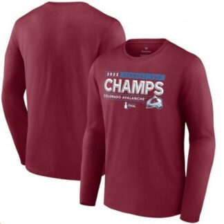 Men's Colorado Avalanche Burgundy 2022 Stanley Cup Champions Long Sleeve T-Shirt UL8M