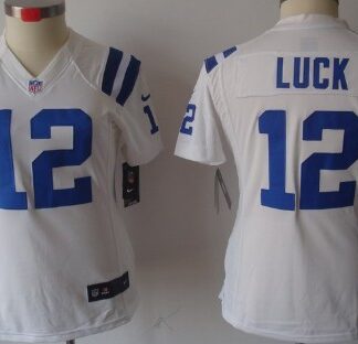 Nike Indianapolis Colts #12 Andrew Luck White Limited Womens Jersey