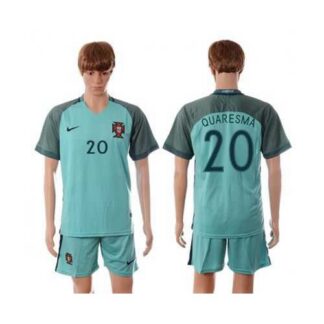 Portugal #20 Quaresma Away Soccer Country Jersey